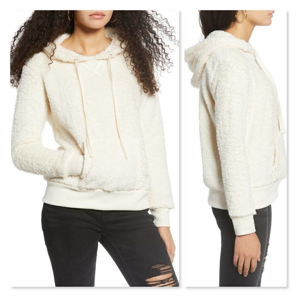 NEW Love by Design Plush Hoodie sz Large in Ivory